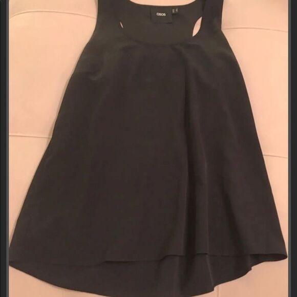 Asos Black Flowey Tank Top Size 4 - Picture 4 of 5